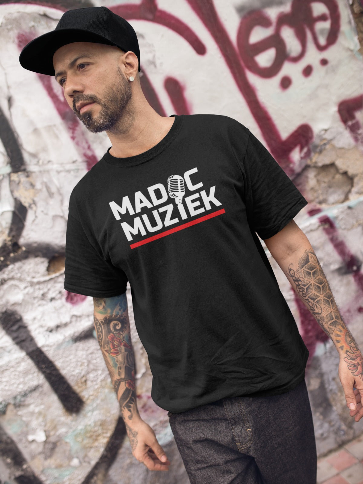 T-shirt 'MadocMuziek' (heren)
